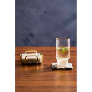 Marble & Brass Coasters (Set of 4)