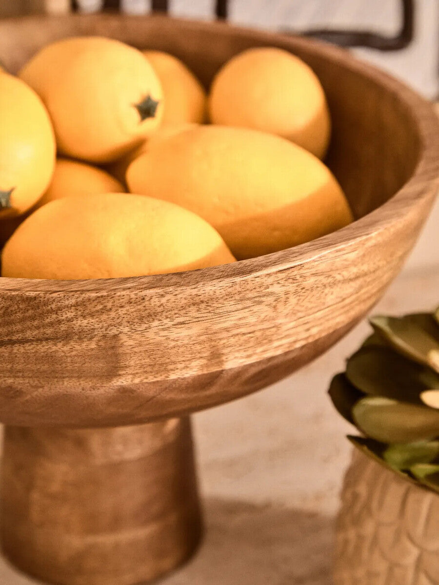 Mango Wood Pedestal Bowl