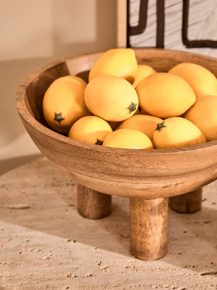 Mango Wood Footed Bowl
