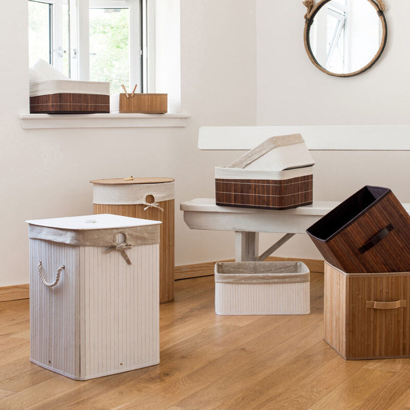 Dark Brown Bamboo Storage Box