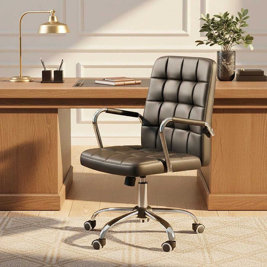Black Tufted Home Office Chair