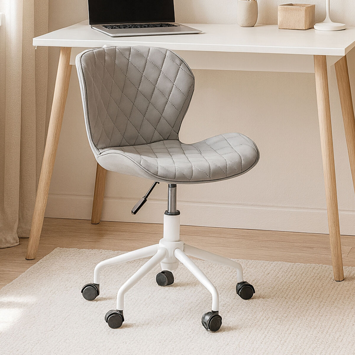 Grey and White Home Office Chair