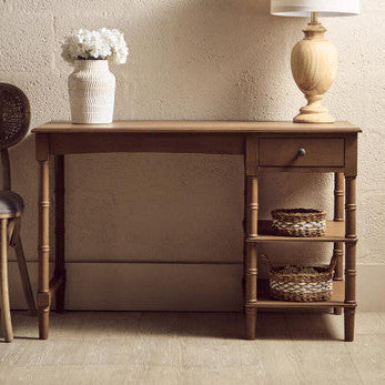 One Drawer Natural Wooden Desk