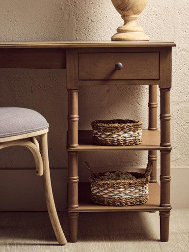 One Drawer Natural Wooden Desk