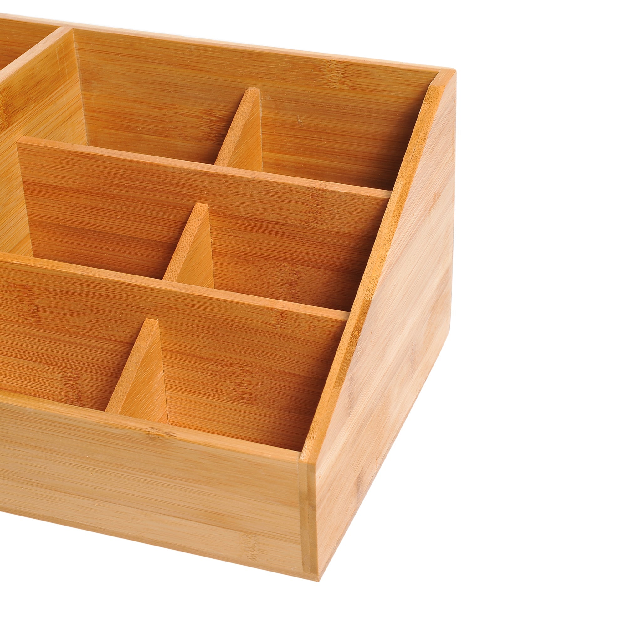 Bamboo Desk Organiser with 7 Storage Compartments & 2 Drawers