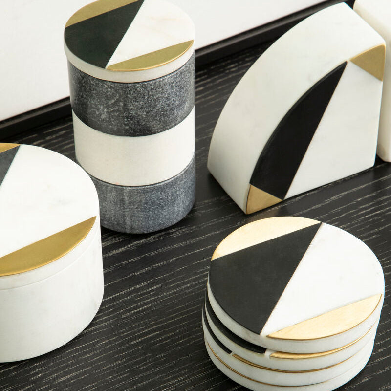 Round White Marble Trinket Box - Hand-Carved Jewellery & Vanity Storage, 12cm | Settld