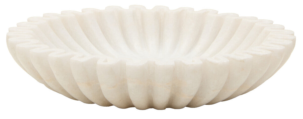 Fluted White Marble Bowl