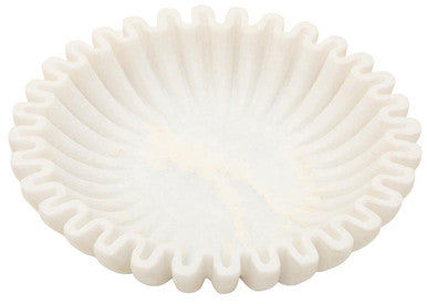 Fluted White Marble Bowl