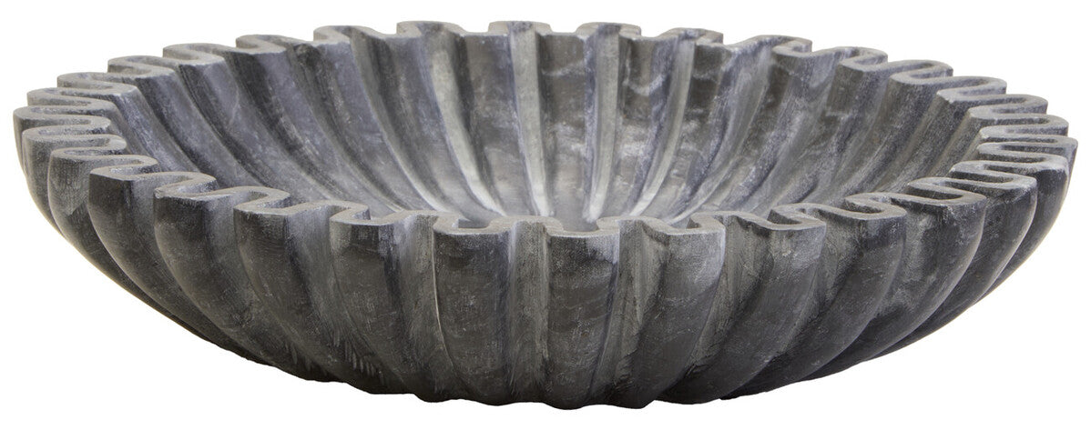 Fluted Grey Marble Bowl