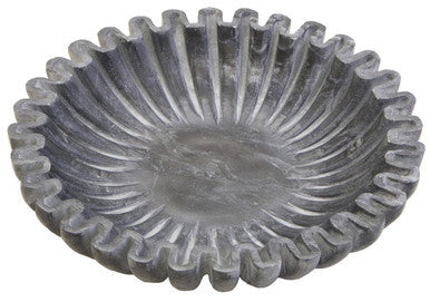 Fluted Grey Marble Bowl