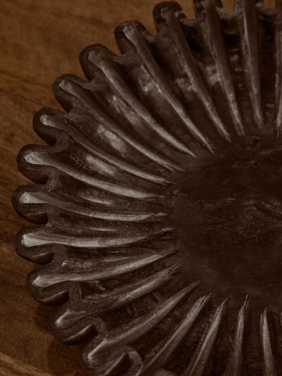 Fluted Grey Marble Bowl