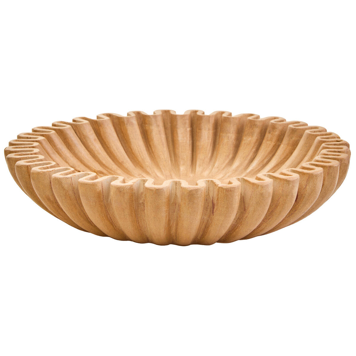 Fluted Ochre Marble Bowl