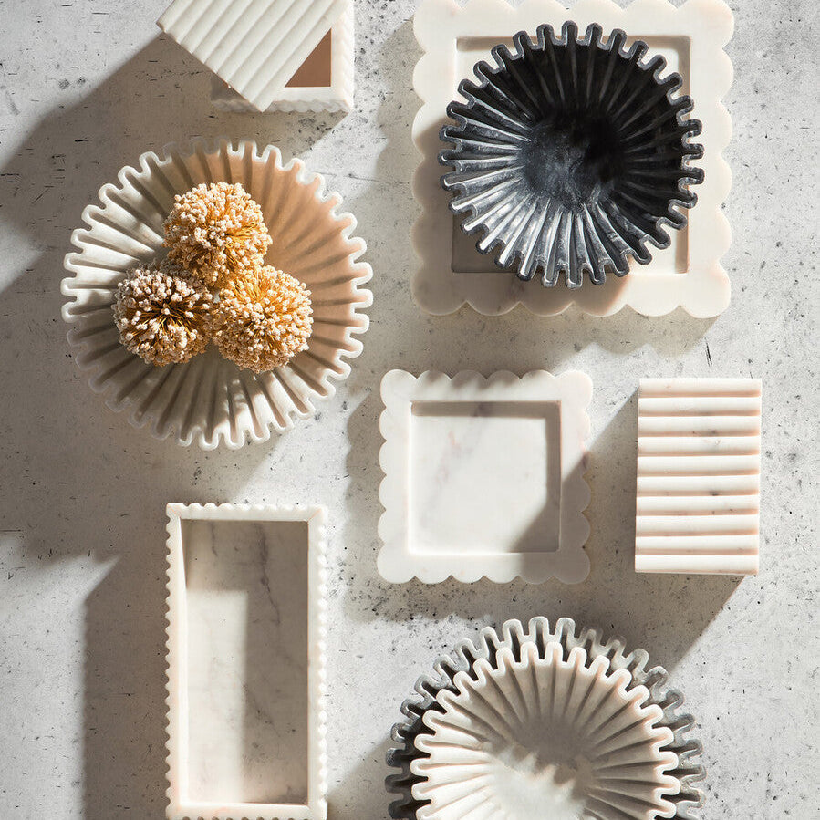 Fluted Marble Tray