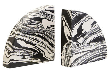 Black & White Marble Bookends (Set of 2)