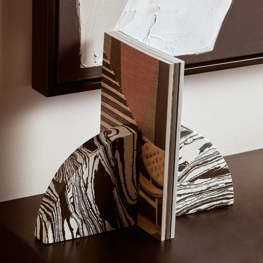 Black & White Marble Bookends (Set of 2)
