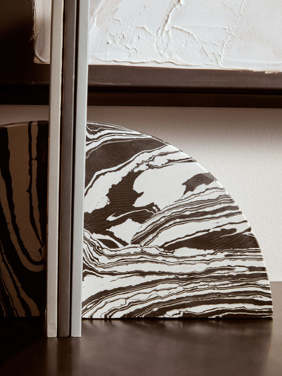 Black & White Marble Bookends (Set of 2)