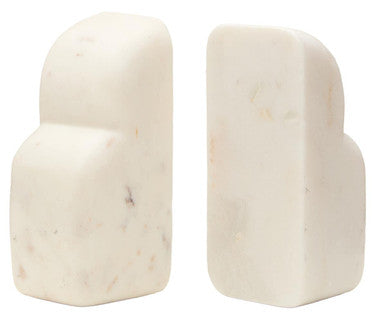 White Marble Bookends (Set of 2)