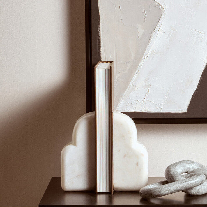 White Marble Bookends (Set of 2)