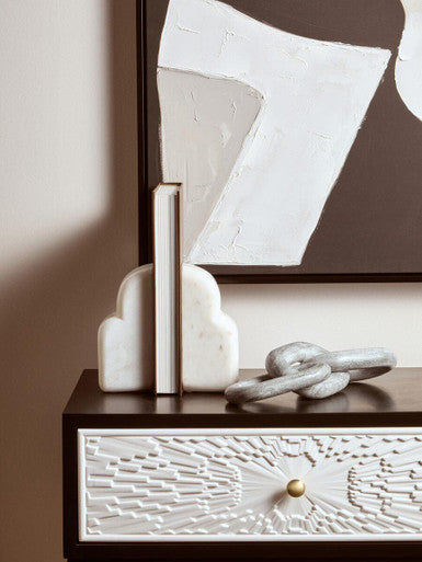 White Marble Bookends (Set of 2)