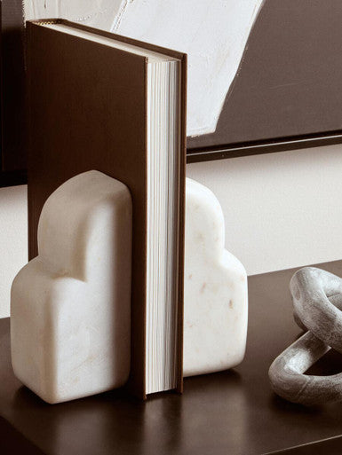 White Marble Bookends (Set of 2)
