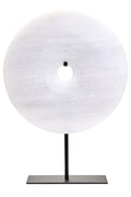 Round Grey Marble Disc Sculpture (25cm)