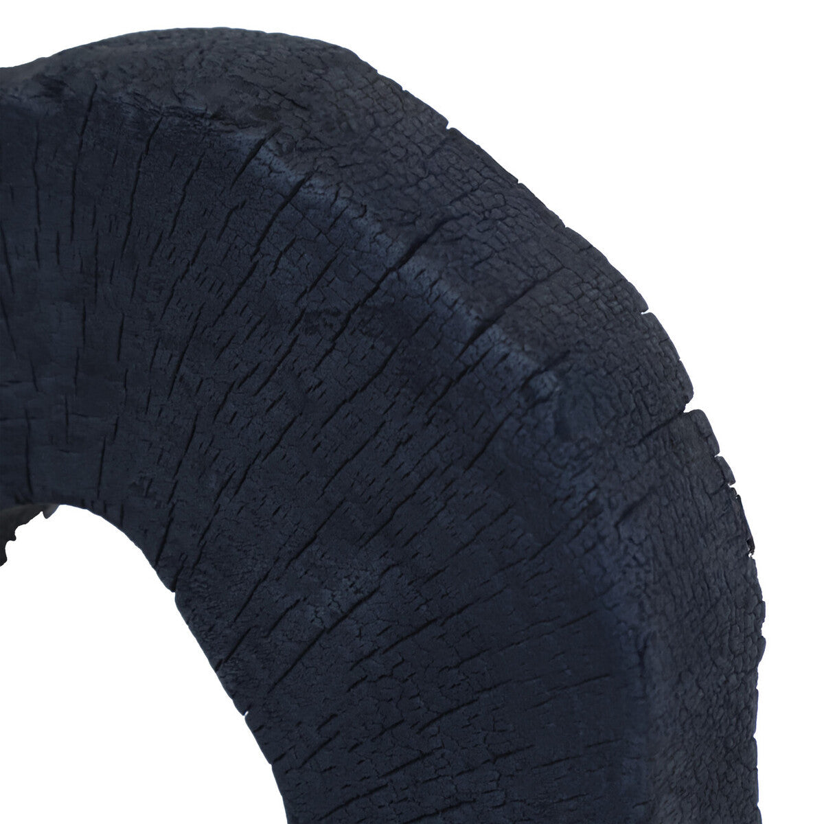 Black Mango Wood Sculpture with Travertine Base