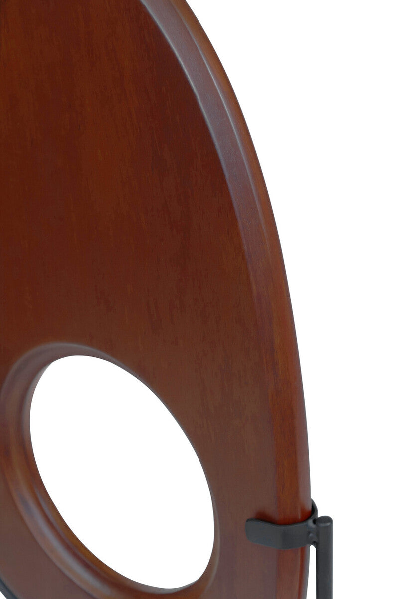 Natural Wood Vertical Sculpture with Travertine Base