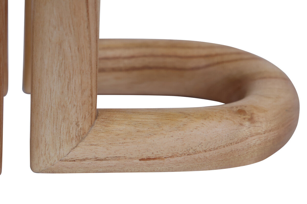 Natural Wood Set of 2 Bookends
