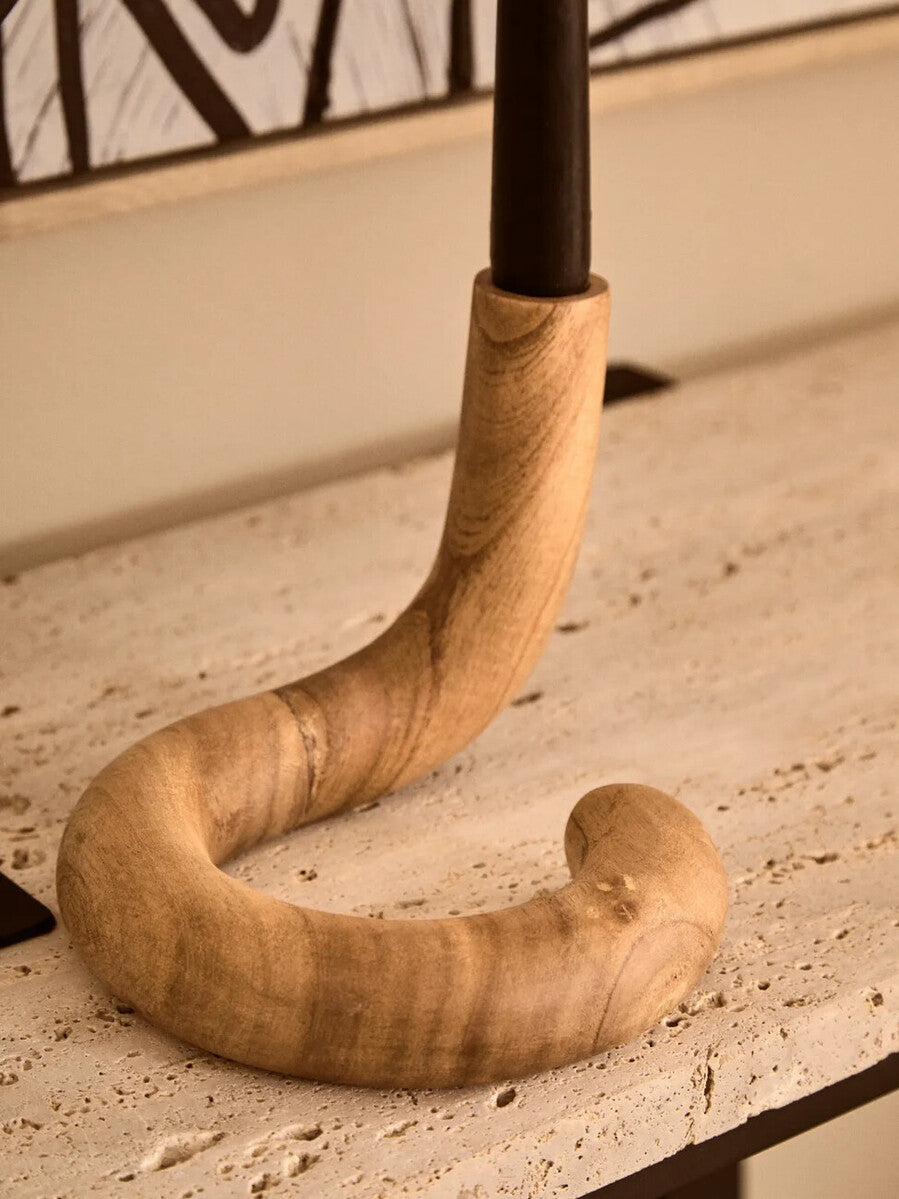 Natural Wood Candle Holder