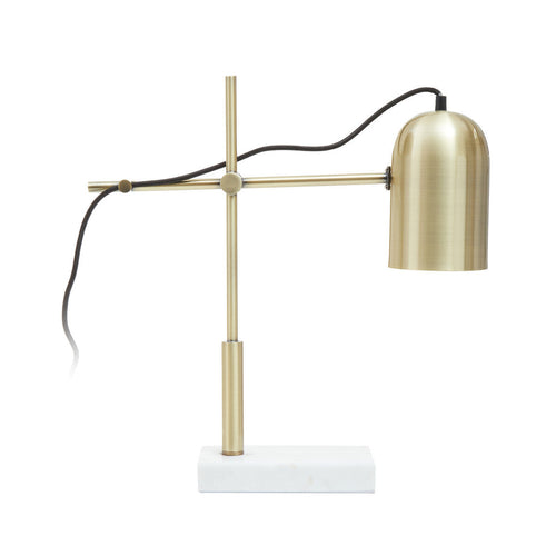 Adjustable Gold Desk Lamp with White Marble Base