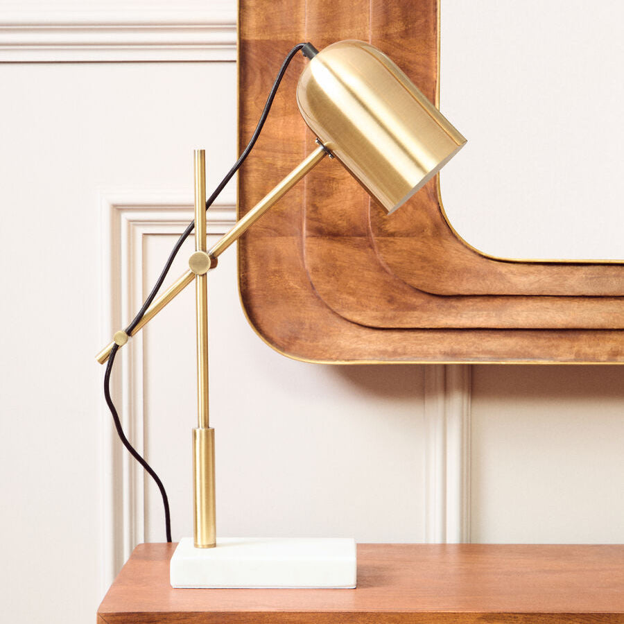 Gold and Marble Adjustable Desk Lamp