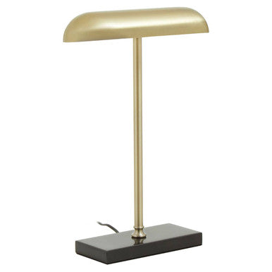 Brass and Black Marble Desk Lamp