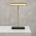 Brass and Black Marble Desk Lamp