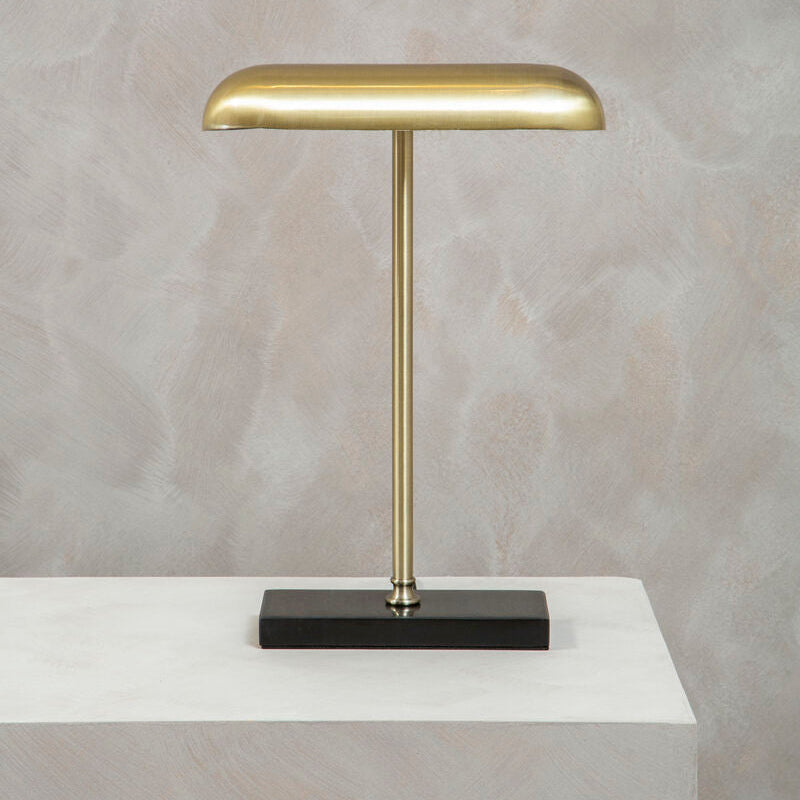 Brass and Black Marble Desk Lamp