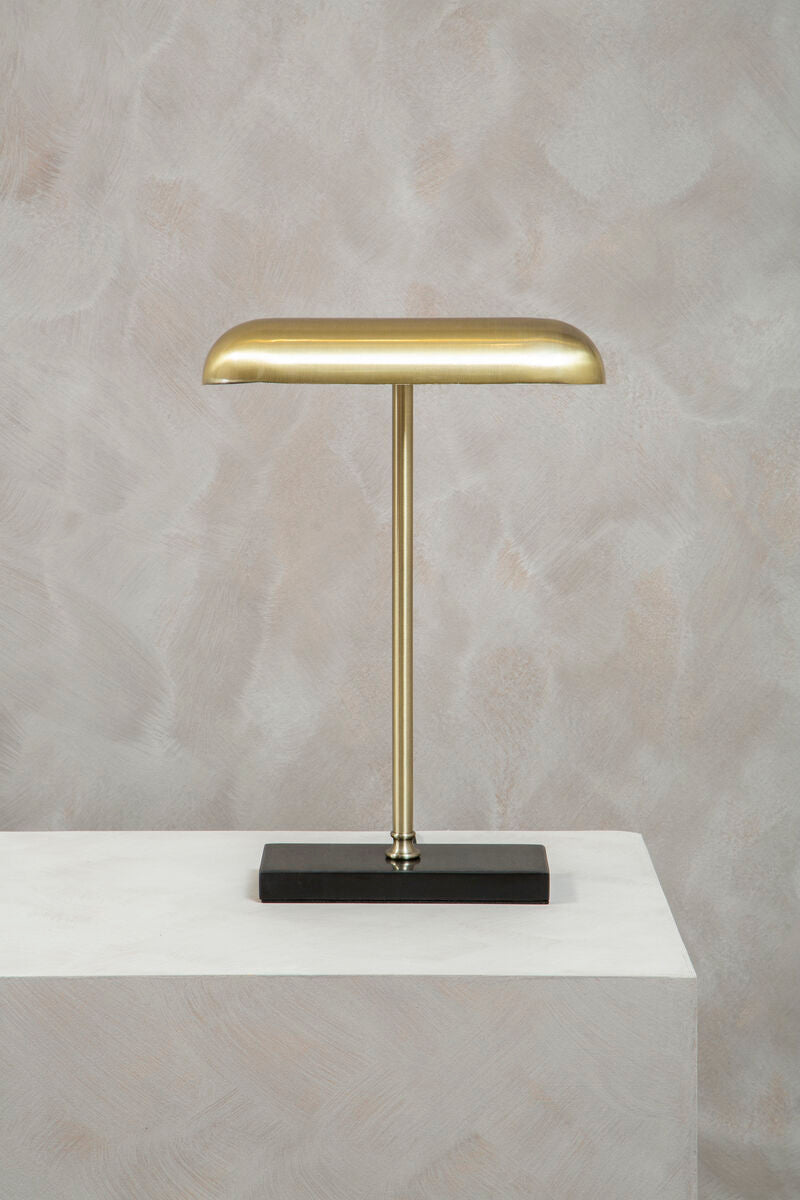 Brass and Black Marble Desk Lamp