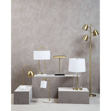 Brass and Black Marble Desk Lamp
