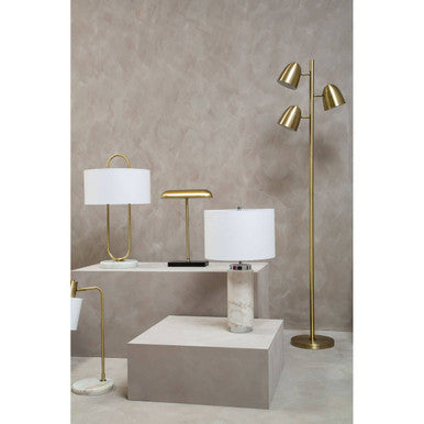 Brass and Black Marble Desk Lamp