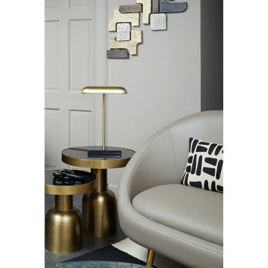 Brass and Black Marble Desk Lamp