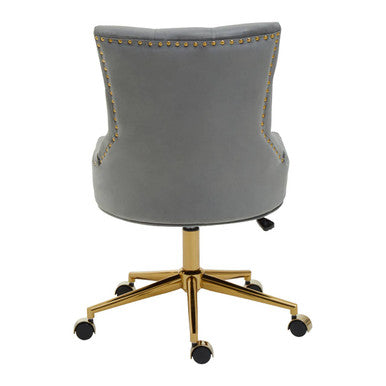 Grey Velvet and Gold Base Home Office Chair