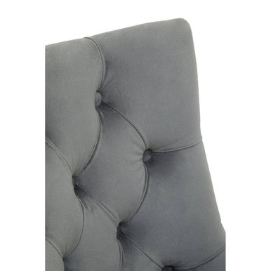 Grey Velvet and Gold Base Home Office Chair