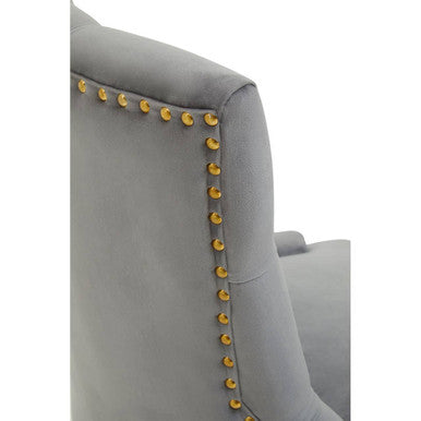 Grey Velvet and Gold Base Home Office Chair