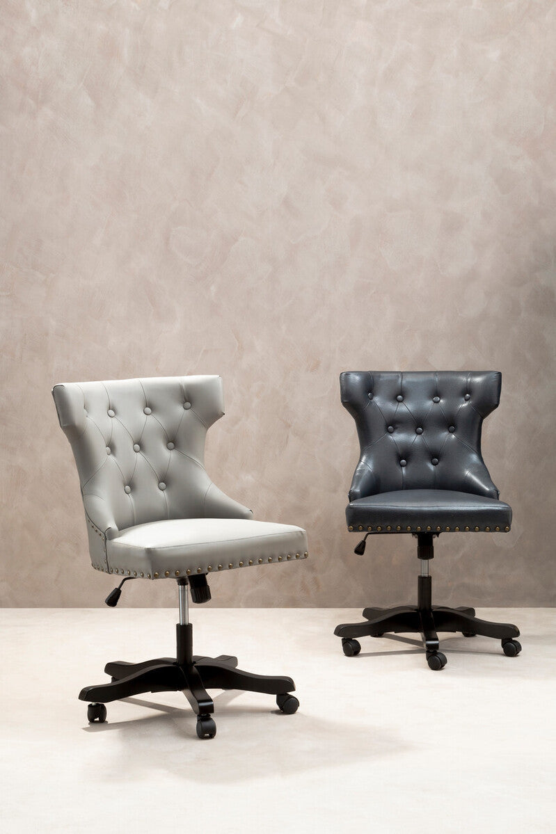 Black Leather Effect Home Office Chair