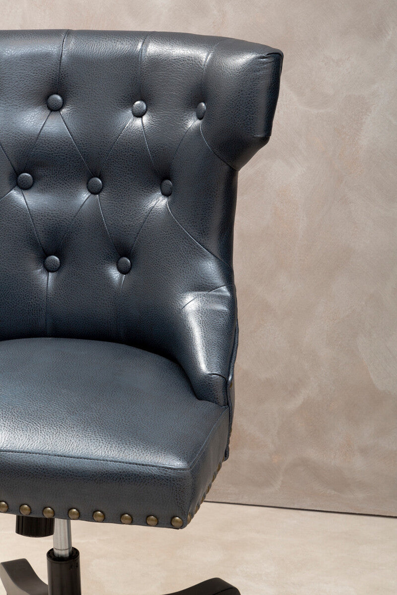Black Leather Effect Home Office Chair