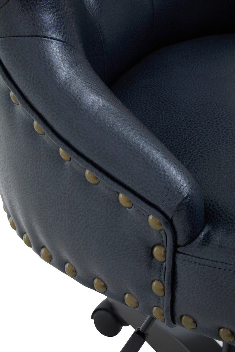 Black Leather Effect Home Office Chair