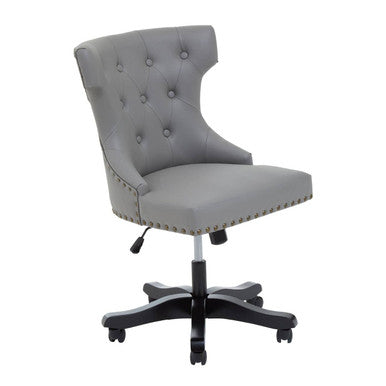 Grey Leather Effect Home Office Chair