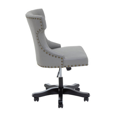 Grey Leather Effect Home Office Chair