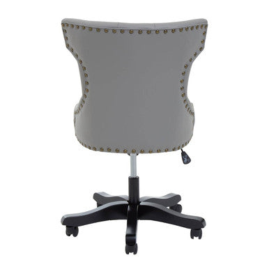 Grey Leather Effect Home Office Chair