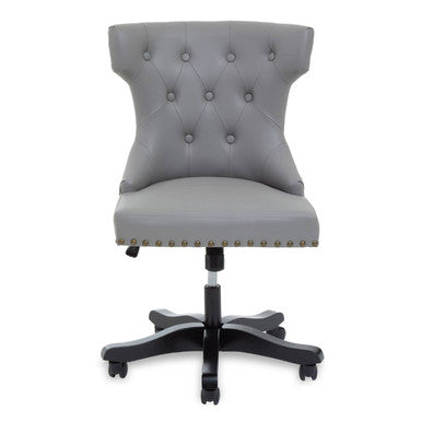 Grey Leather Effect Home Office Chair
