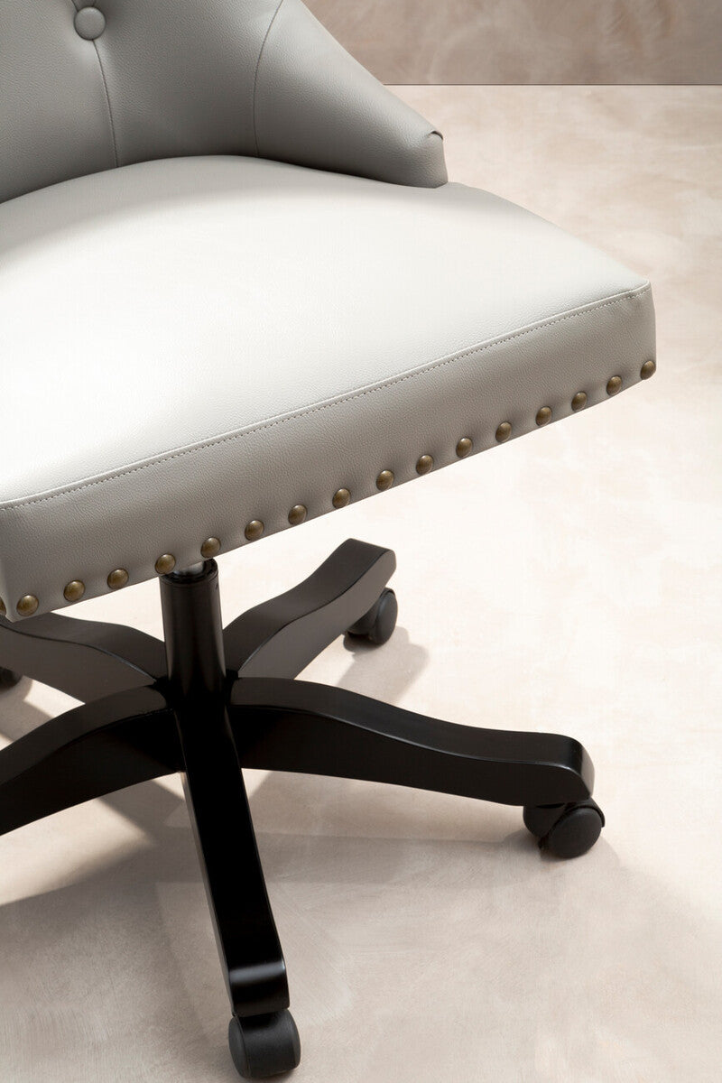 Grey Leather Effect Home Office Chair