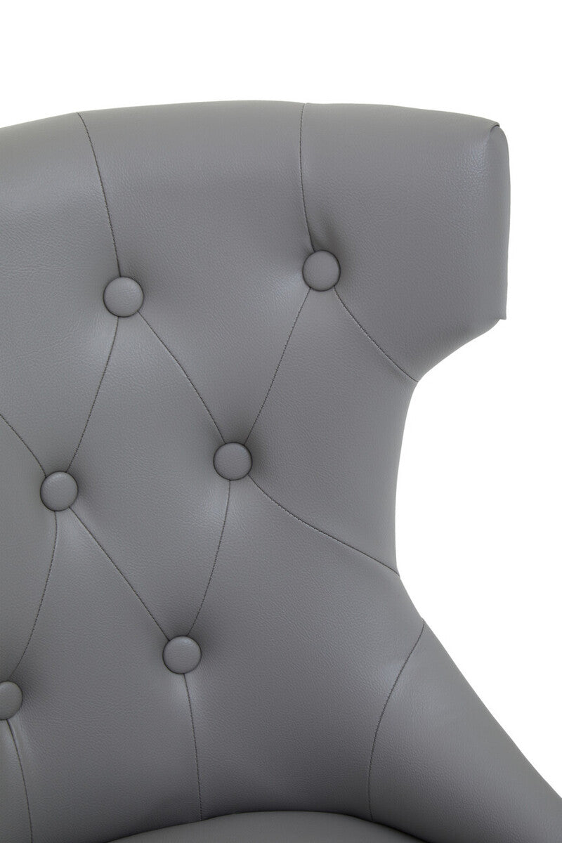 Grey Leather Effect Home Office Chair